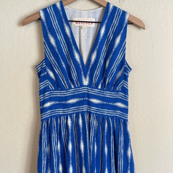Anthropologie Madchen Skywriter Ikat Linen Maxi Dress Size 4 - Picture 5 of 12